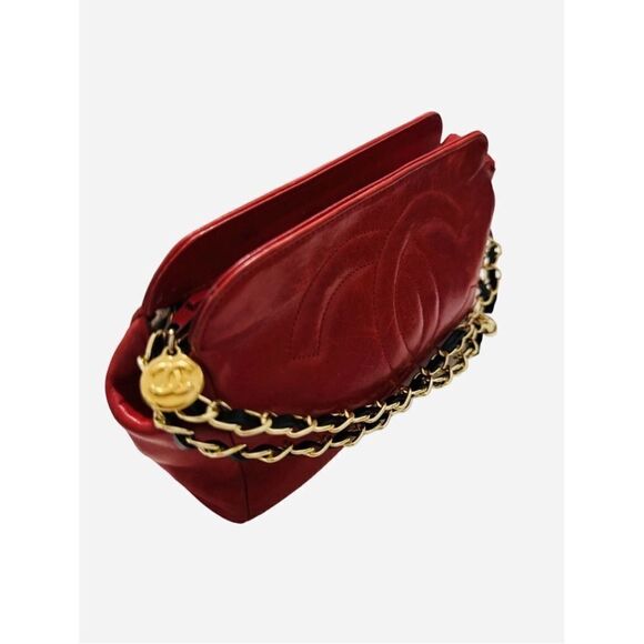 Chanel red leather big pouch - Picture 7 of 16